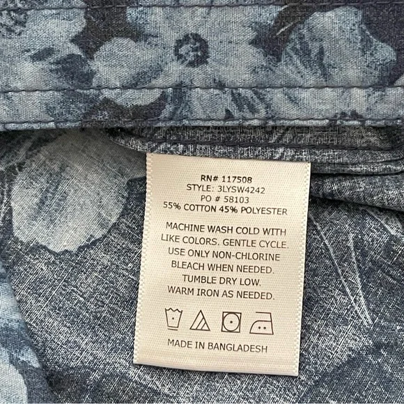 Levi’s Men's Button Down Short Sleeve Shirt Blue Tropical Print Size XL - Picture 11 of 11